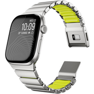Premium Stainless Steel / Siliconen band - Titanium met groen - Geschikt voor Apple Watch 44mm / 45mm&nbsp;/ 46mm / 49mm