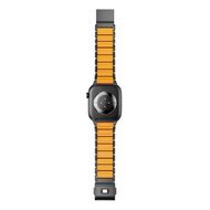 Premium Stainless Steel / Siliconen band - Zwart met oranje - Geschikt voor Apple Watch 44mm / 45mm&nbsp;/ 46mm / 49mm