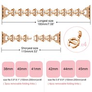Metalen ladder schakelbandje - Champagne / ros&eacute; goud - Geschikt voor Apple watch 44mm / 45mm&nbsp;/ 46mm / 49mm