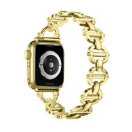 Metalen ladder schakelbandje - Goud - Geschikt voor Apple watch 44mm / 45mm&nbsp;/ 46mm / 49mm