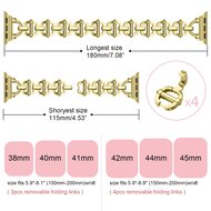 Metalen ladder schakelbandje - Goud - Geschikt voor Apple watch 44mm / 45mm&nbsp;/ 46mm / 49mm