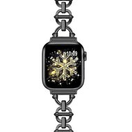 Metalen ladder schakelbandje - Zwart - Geschikt voor Apple watch 44mm / 45mm&nbsp;/ 46mm / 49mm