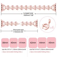 Metalen ladder schakelbandje - Ros&eacute; pink - Geschikt voor Apple watch 44mm / 45mm&nbsp;/ 46mm / 49mm