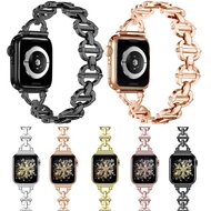 Metalen ladder schakelbandje - Ros&eacute; pink - Geschikt voor Apple watch 44mm / 45mm&nbsp;/ 46mm / 49mm
