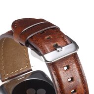 Oil Wax Leren band - Bruin - Geschikt voor Apple Watch 44mm / 45mm&nbsp;/ 46mm / 49mm