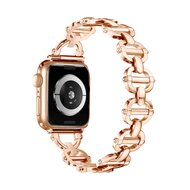 Metalen ladder schakelbandje - Champagne / ros&eacute; goud - Geschikt voor Apple watch 38mm / 40mm&nbsp;/ 41mm / 42mm