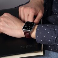 Oil Wax Leren band - Roodbruin - Geschikt voor Apple Watch 38mm / 40mm / 41mm&nbsp;/ 42mm