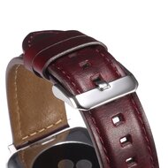 Oil Wax Leren band - Roodbruin - Geschikt voor Apple Watch 38mm / 40mm / 41mm&nbsp;/ 42mm