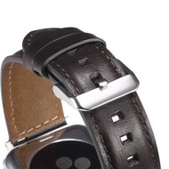 Oil Wax Leren band - Zwart - Geschikt voor Apple Watch 38mm / 40mm / 41mm&nbsp;/ 42mm