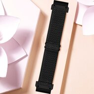 Elastische Solo Loop nylon bandje - Zwart - Garmin Quatix 8 - 51mm