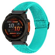Elastische Solo Loop nylon bandje - Mintgroen - Garmin Quatix 8 - 51mm