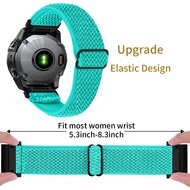 Elastische Solo Loop nylon bandje - Mintgroen - Garmin Quatix 8 - 51mm