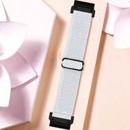 Elastische Solo Loop nylon bandje - Wit - Garmin Quatix 8 - 51mm