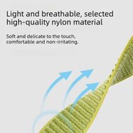 Nylon Sport Loop bandje - Lichtblauw - Garmin Quatix 8 - 51mm