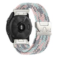 Braided nylon band met parachute sluiting - Multicolor Pastel - Garmin Quatix 8 - 51mm