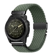 Braided nylon band met parachute sluiting - Groen - Garmin Quatix 8 - 51mm