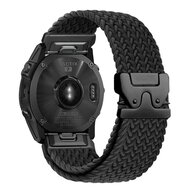 Braided nylon band met parachute sluiting - Zwart - Garmin Quatix 8 - 51mm