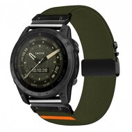 Nylon bandje met parachute sluiting - Donkergroen - Garmin Quatix 8 - 51mm