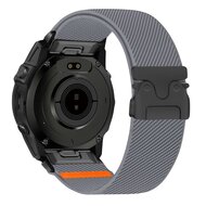 Nylon bandje met parachute sluiting - Grijs - Garmin Quatix 8 - 51mm