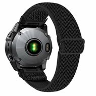 Elastische Solo Loop nylon bandje - Zwart - Garmin Fenix 7X / 6X / 5X