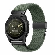 Braided nylon band met parachute sluiting - Groen - Garmin Tactix 8 - 51mm