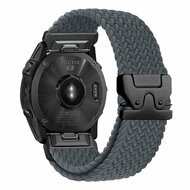 Braided nylon band met parachute sluiting - Grijs - Garmin Tactix 8 - 51mm