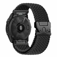 Braided nylon band met parachute sluiting - Zwart - Garmin Tactix 8 - 51mm