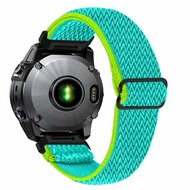 Elastische Solo Loop nylon bandje - Mintgroen met groen - Garmin Instinct 3 - 50mm