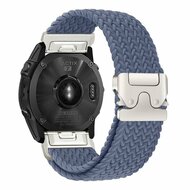 Braided nylon band met parachute sluiting - Blauwgrijs - Garmin Instinct 3 - 50mm