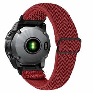 Elastische Solo Loop nylon bandje - Rood - Garmin Fenix 8 / 8 Pro - 47mm