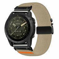 Nylon bandje met parachute sluiting - Beige - Garmin Tactix 8 - 47mm