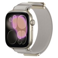 Magnetische nylon bandje - Zandgrijs - Geschikt voor Apple Watch 44mm / 45mm / 46mm / 49mm