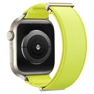 Magnetische nylon bandje - Lime groen - Geschikt voor Apple Watch 44mm / 45mm / 46mm / 49mm