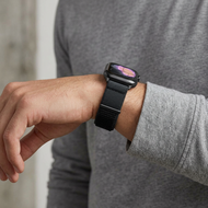 Magnetische nylon bandje - Zwart - Geschikt voor Apple Watch 44mm / 45mm / 46mm / 49mm