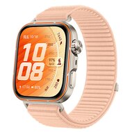 Nylon ribbelbandje - Lichtroze - Huawei Watch Fit 5 / 4 / 3