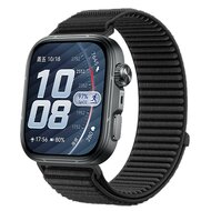 Nylon ribbelbandje - Zwart - Huawei Watch Fit 5 / 4 / 3