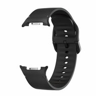 Soft siliconen band - Maat: S/M - Zwart - Samsung Galaxy Watch 9 - 40mm / 44mm