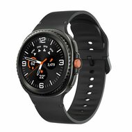 Soft siliconen band - Maat: M/L - Zwart - Samsung Galaxy Watch 9 - 40mm / 44mm
