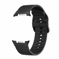 Soft siliconen band - Maat: M/L - Zwart - Samsung Galaxy Watch 9 - 40mm / 44mm
