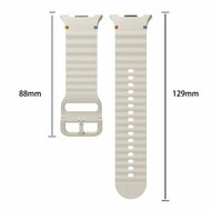 Classic Wave siliconen band - Wit - Samsung Galaxy Watch 9 - 40mm / 44mm