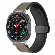 Leer + siliconen bandje - Grijs - Samsung Galaxy Watch 9 - 40mm / 44mm