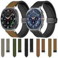 Leer + siliconen bandje - Donkerbruin - Samsung Galaxy Watch 9 - 40mm / 44mm