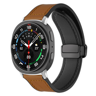 Leer + siliconen bandje - Bruin - Samsung Galaxy Watch 9 - 40mm / 44mm