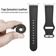 Classic leren band - Zwart - Samsung Galaxy Watch 9 - 40mm / 44mm