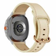 Classic leren band - Ivoor - Samsung Galaxy Watch 9 - 40mm / 44mm