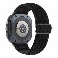 Elastische solo loop nylon bandje - Zwart - Samsung Galaxy Watch 9 - 40mm / 44mm