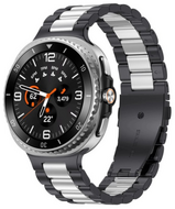 Stalen schakelband - Zwart met zilver - Samsung Galaxy Watch 9 - 40mm / 44mm
