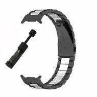 Stalen schakelband - Zwart met zilver - Samsung Galaxy Watch 9 - 40mm / 44mm