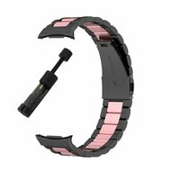 Stalen schakelband - Zwart met ros&eacute; goud - Samsung Galaxy Watch 9 - 40mm / 44mm