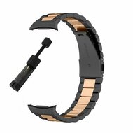 Stalen schakelband - Zwart met champagne goud - Samsung Galaxy Watch 9 - 40mm / 44mm